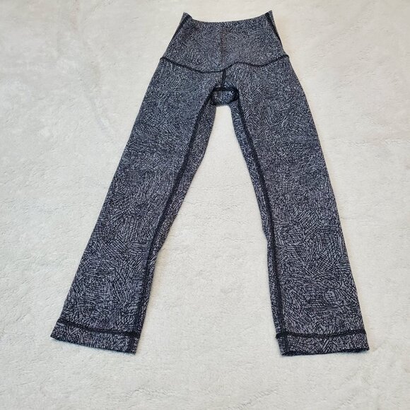 Lululemon Wunder Under White Black Active Gym Yoga 20" Inseam Cropped Legging 2 - Picture 4 of 7